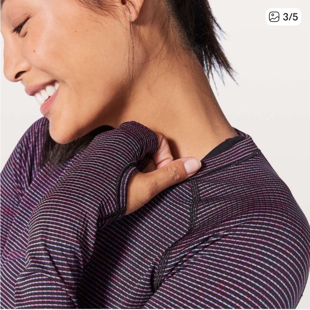 Lululemon Swiftly Tech Long Sleeve Pink Paradise Black Lavender Blue Stripe 6